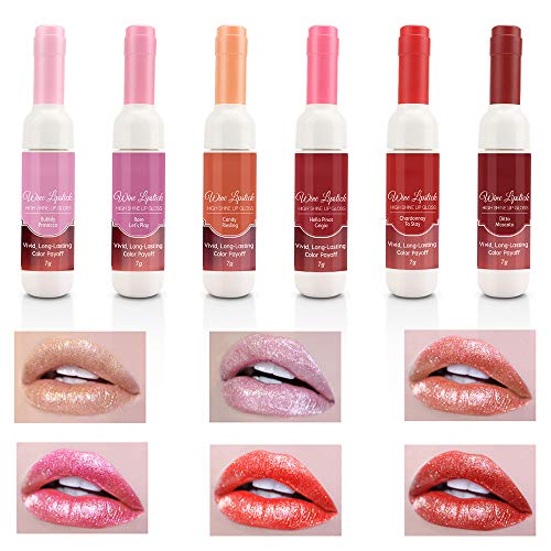 Mate Brillo Labial (6 Piezas), Lápiz Labial Líquido de larga Duración Hidratante Impermeable, Profesional Terciopelo Mate Hidratante Hidratante Kit de Kápiz Labial Nutritivo