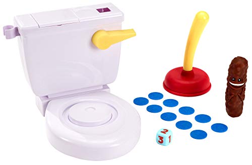 Mattel Games Baño Boom, Atrapa la Caca, juego de mesa infantil (Mattel FWW30)