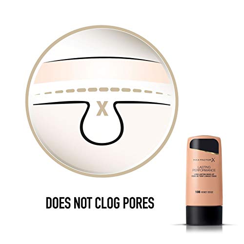 Max Factor Lasting Performance Base de Maquillaje Líquida Tono 108 Honey Beige - 35 ml (el paquete puede variar)