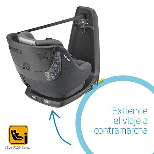 Maxi-Cosi Axissfix Silla de coche giratoria 360° isofix, silla auto reclinable y contramarcha para bebés 4 meses - 4 años, color authentic grey
