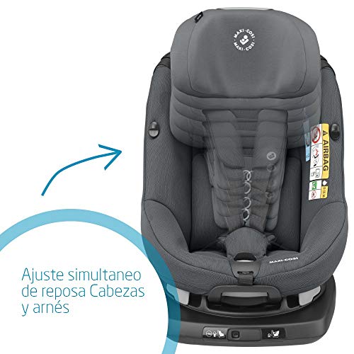 Maxi-Cosi Axissfix Silla de coche giratoria 360° isofix, silla auto reclinable y contramarcha para bebés 4 meses - 4 años, color authentic grey