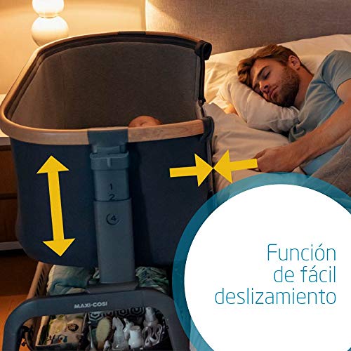 Maxi-Cosi Iora Colecho Regulable Multialturas, Reclinable con Funcion de Deslizamiento Sencillo, Colchón Incluido, Cuna bebé 0 Meses-9 kg, Essential Graphite