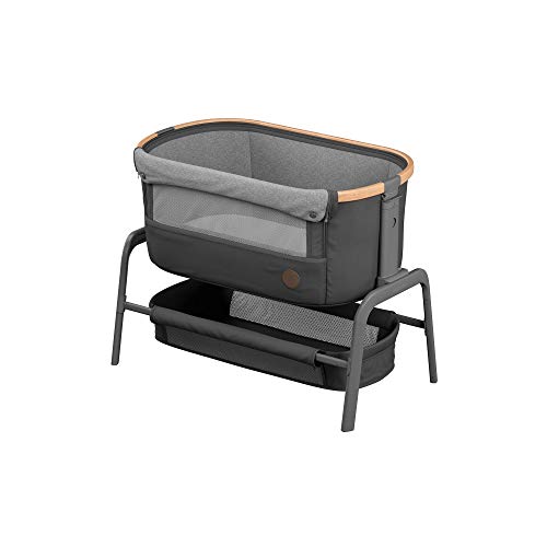 Maxi-Cosi Iora Colecho Regulable Multialturas, Reclinable con Funcion de Deslizamiento Sencillo, Colchón Incluido, Cuna bebé 0 Meses-9 kg, Essential Graphite