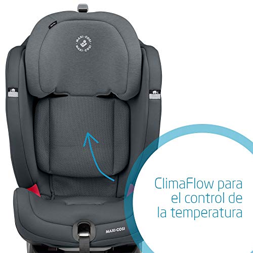Maxi-Cosi Titan Plus Silla Coche bebé grupo 1/2/3 isofix, 9 - 36 kg, silla auto bebé reclinable con reductor, Clima Flow para el control de la temperatura, crece con el niño 9 meses- 12 años, graphite