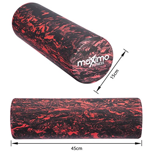 Maximo Fitness Rodillo DE Espuma - EVA - 15cm * 45cm, Peso Ligero - Proporciona un Masaje Muscular Firme Pero cómodo - Guía de Inicio Rápido Gimnasia, Pilates, Yoga - ¡Garantía de por Vida!