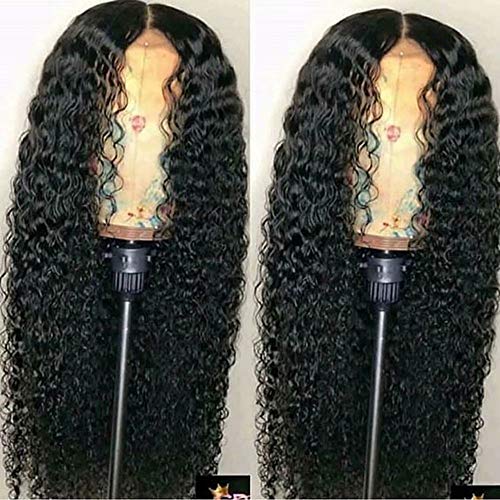 Maxine rizado Lace Front Peluca Cabello Humano 130% densidad Brasil Virgen DE RIZADO peluca con pelo para las mujeres negro Natural Color