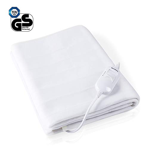 MaxKare Calienta Camas Eléctrico Individual 150 x 80cm Manta Electrica 3 Niveles de Temperatura Sistema Protección por Sobrecalentamiento Poliéster Lavar a Máquina