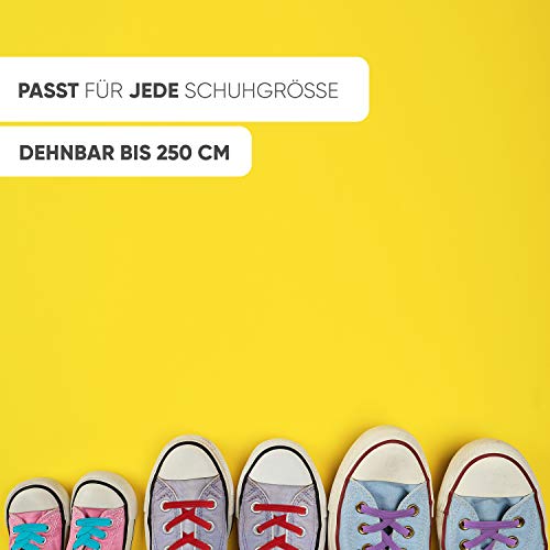 MAXX laces Cordones elásticos y planos, tensión ajustable para no tener que atar los zapatos, fáciles de usar, compatibles con todos los zapatos (Schwarz)