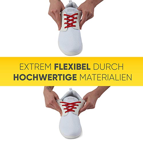 MAXX laces Cordones elásticos y planos, tensión ajustable para no tener que atar los zapatos, fáciles de usar, compatibles con todos los zapatos (Schwarz)