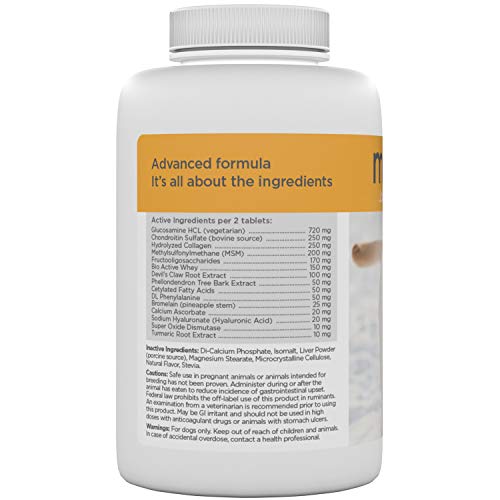 maxxidog - maxxiflex+ Suplemento avanzado para Las articulaciones del Perro - Glucosamina, condroitina, MSM, ácido hialurónico, Garra del Diablo, bromelina, cúrcuma - 120 sabrosas tabletas