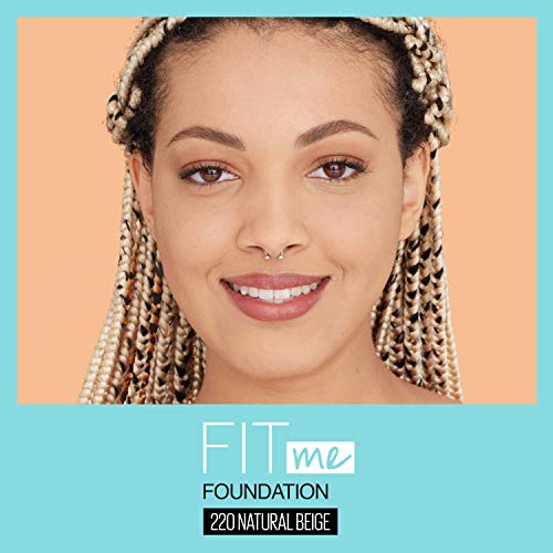 MAYBELLINE - Fit Me Matte + Poreless Foundation 220 Natural Beige - 1 fl. oz. (30 ml)