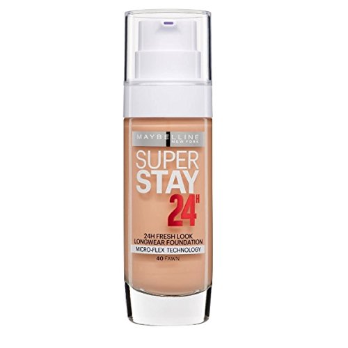 Maybelline Superstay 24HRS 40 Fawn Frasco dispensador - base de maquillaje (Fawn, Piel mixta, Piel seca, Piel normal, Piel grasosa, Piel sensible, Frasco dispensador, 24 h, Francia, 33 mm)