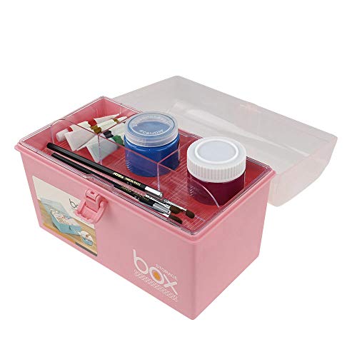 Mayish Botiquin de Primeros Auxilios Pequeño Caja de Medicamentos Botiquin Medico Caja Maquillaje Botiquín Metalico Caja Metalica de Plástico Pequeña Con Tapa, Color Rosa, 1 Paquete