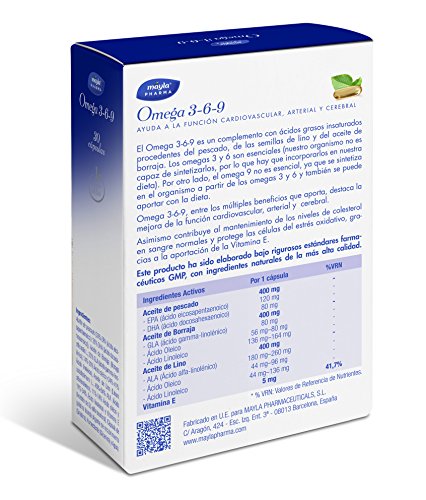 Mayla Omega 3 6 9 Complemento Alimenticio - 30 Cápsulas