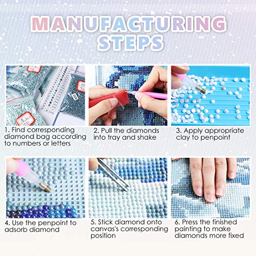 Maysurban 5D Kit de Pintura con Brillantes 5D DIY Diamond Painting DIY 5D Diamond Pintura por Número Kit de Cristales Diamond Painting Tres dientes de leon 30x30cm