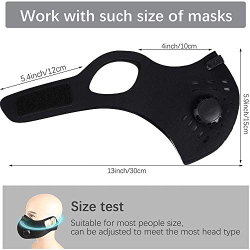 MAZI Visera Protectora con un Filtro + 10pcs Almohadilla sustitución del Carbono, Anti-Spray Anti-contaminación Anti-Polvo, para los Deportes al Aire Libre, Ciclismo y Carrera