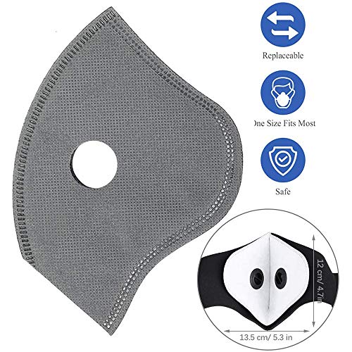 MAZI Visera Protectora con un Filtro + 10pcs Almohadilla sustitución del Carbono, Anti-Spray Anti-contaminación Anti-Polvo, para los Deportes al Aire Libre, Ciclismo y Carrera