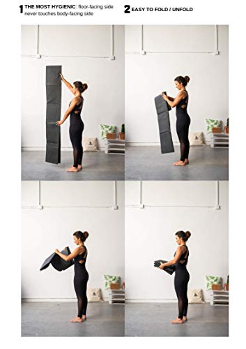 MB Zen Esterilla Yoga Antideslizante – Mat Yoga Fitness o Gimnasia Plegable – Gruesa (8 mm) – de Regalo Guía de Yoga y Bolsa de Transporte – Genial para Abdominales - Diseño 100% Español