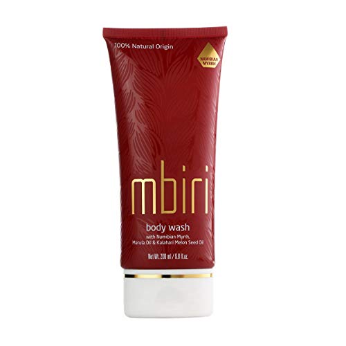 Mbiri Gel de ducha, cosmética natural con aceite de Marula y mirra - cuidado natural orgánico para hombres y mujeres, vegano - (1 x 200 ml)