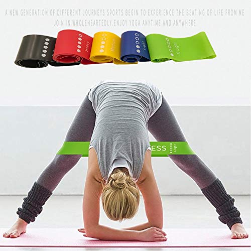 McNory Bandas Elasticas Fitness, Cintas Elasticas Fitness Látex Natural con 5 Niveles Ejercicios en Piernas,Glúteos y Brazos,5 Bandas Resistencia para Yoga,Pilates,Crossfit,Estiramientos,Fuerza