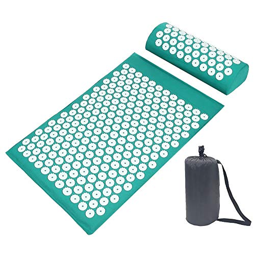 McNory Esterilla Acupresión Kit de Masaje con Cojín y Estera de Masaje de Acupuntura Para El Dolor De Espalda y Cuello Dolor Ciático,Insomnio,Alivio Muscular