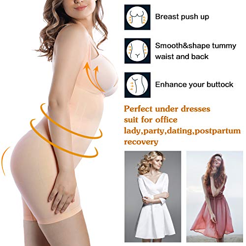 +MD Body Faja Reductora Mujer Abdomen cómodo y Ligero Corsé Faja de Buena Figura sin Costuras NudeL