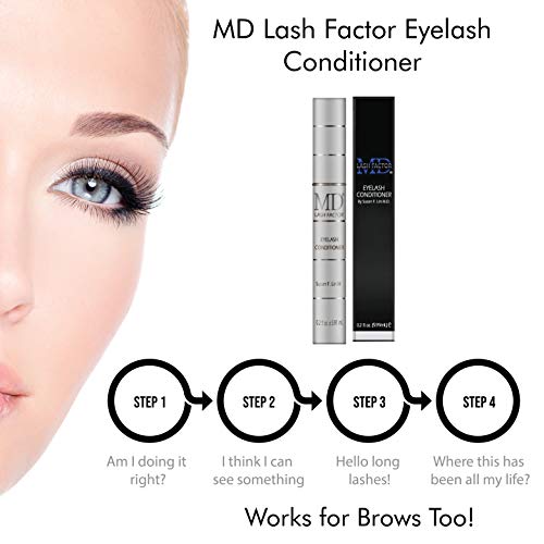 MD Lash Factor de Crecimiento Pestañas Suero | Mejora tus pestañas naturales para una más completa, más largo y más denso Mira | Pestañas Enhancer para las mujeres | - Suministro para 3 Meses 0.1 Fl Oz