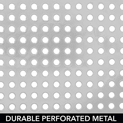 mDesign Balda de cocina – Soporte para platos redondeado para rincones de encimeras e interiores de armarios – Estante separador con dos alturas para aprovechar el espacio al máximo – plateado