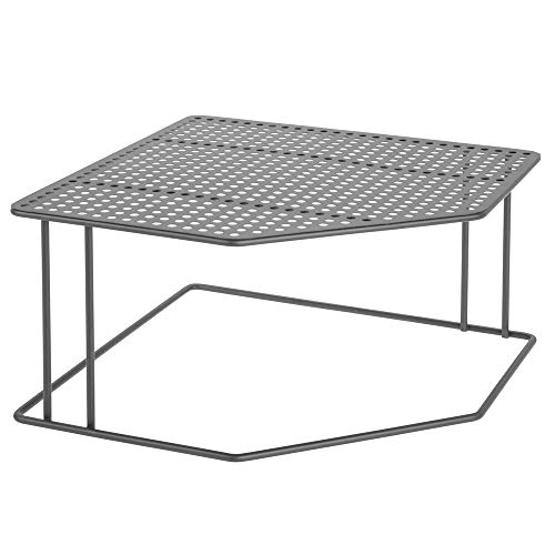 mDesign Baldas de cocina – Soporte para platos para rincones de encimeras e interiores de armarios – Estante separador con dos alturas para aprovechar el espacio al máximo – gris