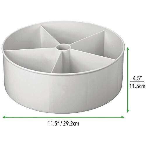 mDesign Bandeja organizadora para el Cuarto Infantil – Organizador de Accesorios con 5 Compartimentos y Bordes Altos – Caja giratoria de plástico para pañales y Otros Accesorios de bebé – Gris Claro