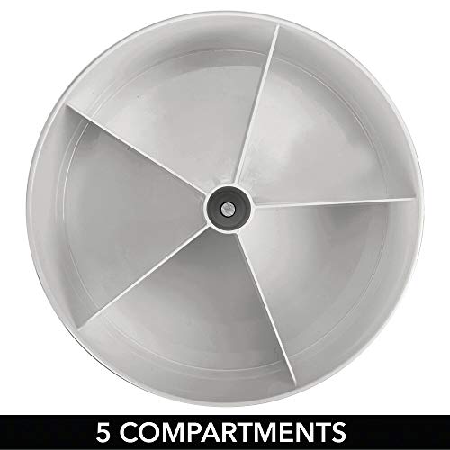 mDesign Bandeja organizadora para el Cuarto Infantil – Organizador de Accesorios con 5 Compartimentos y Bordes Altos – Caja giratoria de plástico para pañales y Otros Accesorios de bebé – Gris Claro