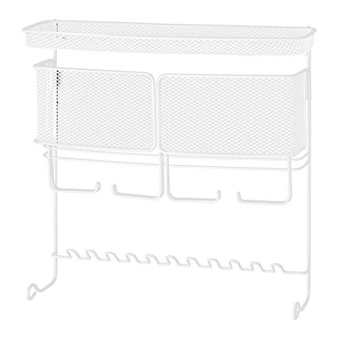 mDesign Colgador de joyas – El perfecto joyero organizador para pendientes y otros accesorios – Colgador ideal para colgar collares o pulseras y organizar bisutería – blanco