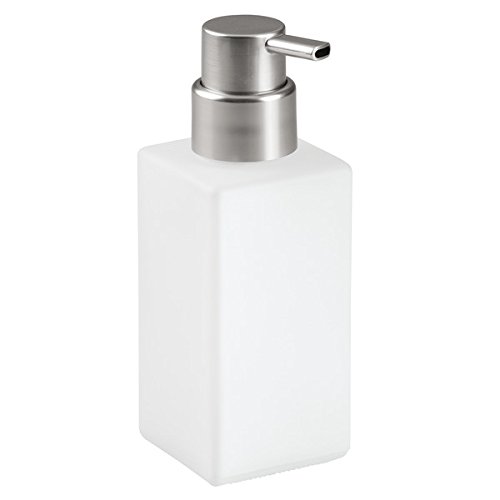 mDesign Dosificador de jabón en Espuma Recargable con 414 ml de Capacidad – Dispensador de jabón Rectangular de Cristal con Cabezal de plástico – Dispensador de jabón de Manos Transparente/Tintado