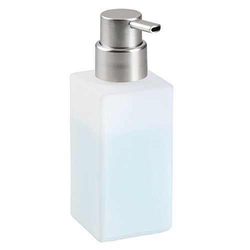 mDesign Dosificador de jabón en Espuma Recargable con 414 ml de Capacidad – Dispensador de jabón Rectangular de Cristal con Cabezal de plástico – Dispensador de jabón de Manos Transparente/Tintado