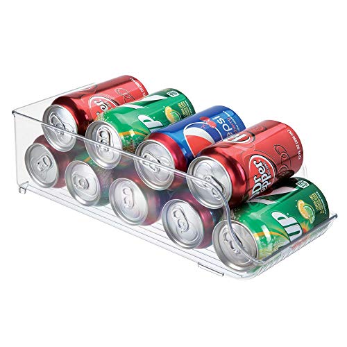 mDesign Juego de 2 Cajas de almacenaje para Nevera y congelador – Envases de plástico para Alimentos – Prácticos contenedores de plástico para 9 latas – Transparente