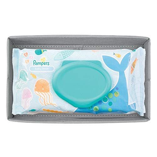 mDesign Organizador para armarios (juego de 6) – Cajas de plástico para ropa, cosméticos, pañales, pañuelos, lociones o medicamentos – Separador de cajones de color gris