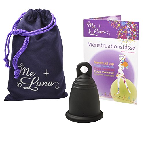 Me Luna Menstrual Taza Classic, Ring, Negro, Tamaño L