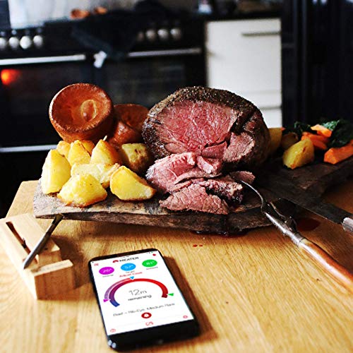 MEATER | 10m Termómetro inalámbrico Inteligente para Carne para el Horno, Parrilla de Cocina, Barbacoa, ahumador, asador con Bluetooth y conectividad Digital WiFi