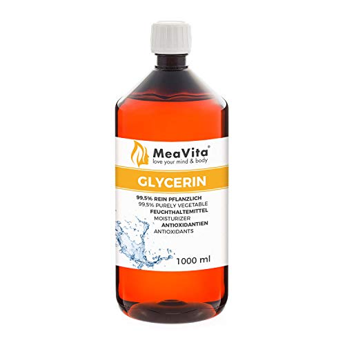 MeaVita - Glicerina 99,5% para la desinfección del bricolaje, puramente vegetal, Pack de 1 x 1000ml