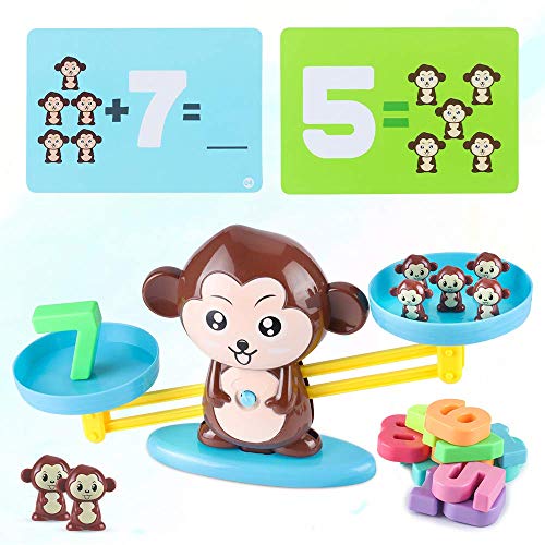 MEckily Juguete de Matemáticas, Equilibrar Juego De Matemáticas Aprendiendo a Contar y Matemática Básica Preescolar Juegos Educativos para Niños y Niñas de 5 Años
