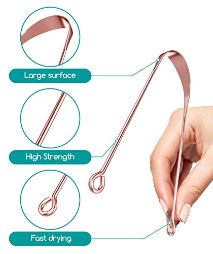 Medi Grade [2pc] Raspador de Lengua de Cobre - Limpiador de Lengua Antimicrobiano - Previene la Halitosis - Elimina las Bacterias para una Mejor Higiene Oral - Limpiador Lingual Ayurvédico