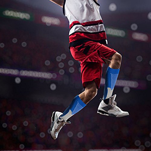 Medias de Compresión 4 Par Calcetines de Compresión para Hombres y Mujeres│Varices│Running│Padel│Viajar en Avión│Recuperación Muscular│Reduce Fatiga│Mejorar circulación Sanguínea