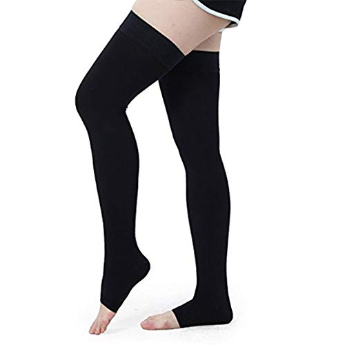 Medias de compresión alta para la rodilla de PEDIMEND (1 par) - Medias de compresión para el muslo - Reduce las venas varicosas - Alivio eficaz de la tensión y el dolor muscular