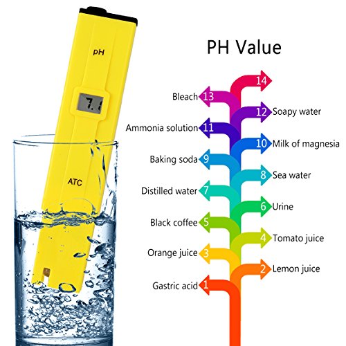 Medidor PH Pluma Portátil PH Tester Prueba Digital Multi Function PH/Prueba PH portátil/Hidropónica para Acuario Piscina Industria de la Pesca Laboratorios Escolares Alimentos Bebida