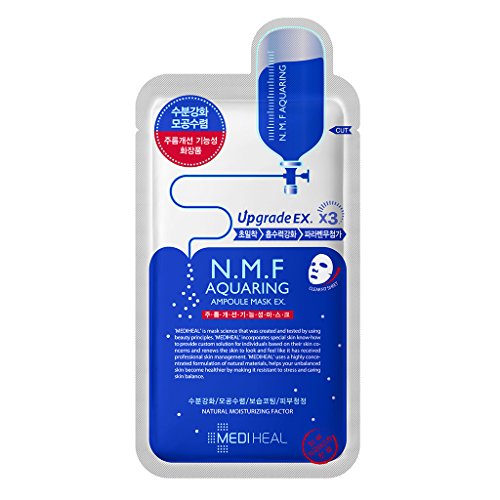 MEDIHEAL Mejor Combo 5 tipo hoja máscara Pack de 10 - Arbol de te, N.M.F Aquaring, Vita Lightbeam, colágeno impacto