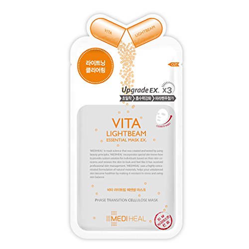 MEDIHEAL Mejor Combo 5 tipo hoja máscara Pack de 10 - Arbol de te, N.M.F Aquaring, Vita Lightbeam, colágeno impacto