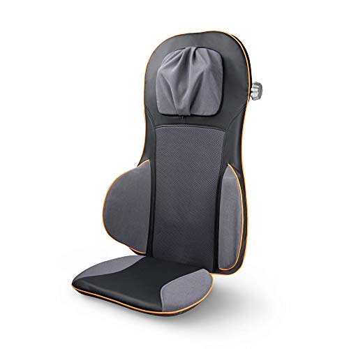 Medisana 88939 MC 825 - Cojín de asiento de masaje con acupresión, masaje de cuello, función calor, 3 intensidades, función luz roja, con mando a distancia para espalda y cuello