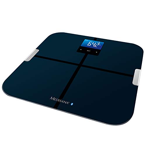 Medisana BS 440 Connect balanza digital de análisis corporal 180 kg, balanza personal para la medición de grasa corporal, agua corporal, masa muscular y peso óseo con análisis corporal App