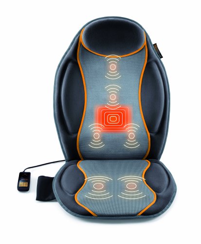 Medisana MC 810 Funda de asiento de coche, funda de masaje con masaje de vibración, 9 programas de masaje, funda de asiento de masaje con 3 intensidades, para hombro, espalda, cintura y muslo