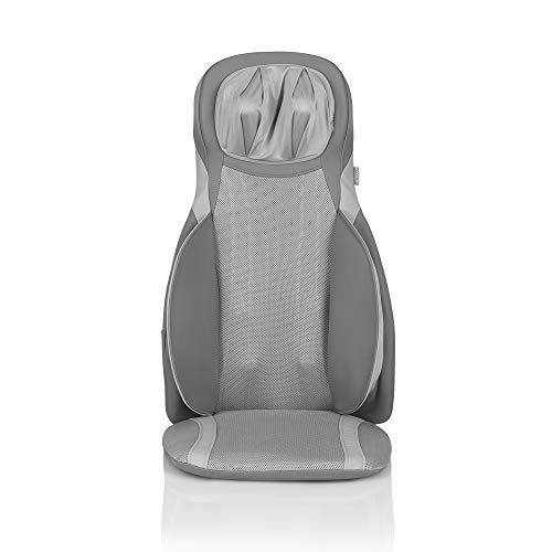 Medisana MC 826 Shiatsu Funda de asiento de masaje, con acupresión y masaje de golpecitos, ajustable para el cuello, 3 intensidades, función de calentamiento para toda la espalda y el cuello